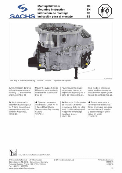 SACHS Repuesto Completo Doble Clutch Seco 0AM DQ200 3000 943 003