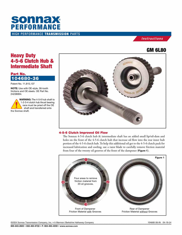 Sonnax Hub Reforzado con Flecha 4-5-6 6L80