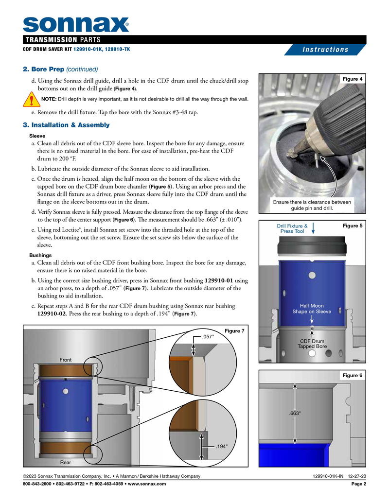 Sonnax Kit Salva Tambor CDF 10R80