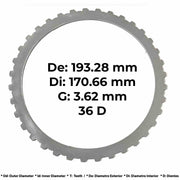 Detalle dientes 36 disco acero 3-5-Reversa TSS para 6L80