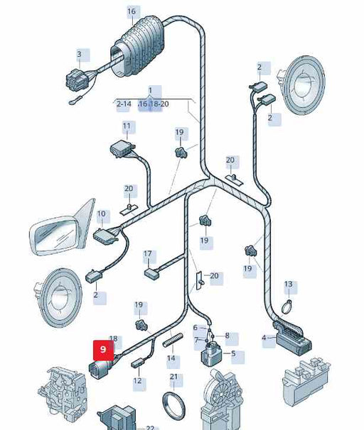 Conector 1J0 973 714 Cierre Centralizado Volkswagen Audi Seat