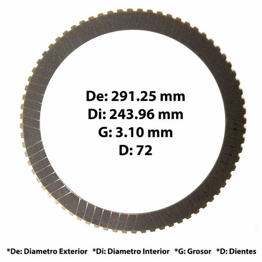 Disco Pasta 1 Lado 4181.292.033 ZF Ecolife Dientes Externos