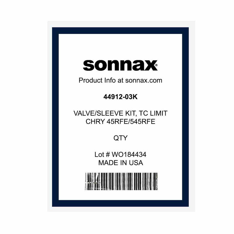 Sonnax Kit Valvula Sobremedida Limitadora de Convertidor 45RFE 5-45RFE 65RFE 66RFE 68RFE