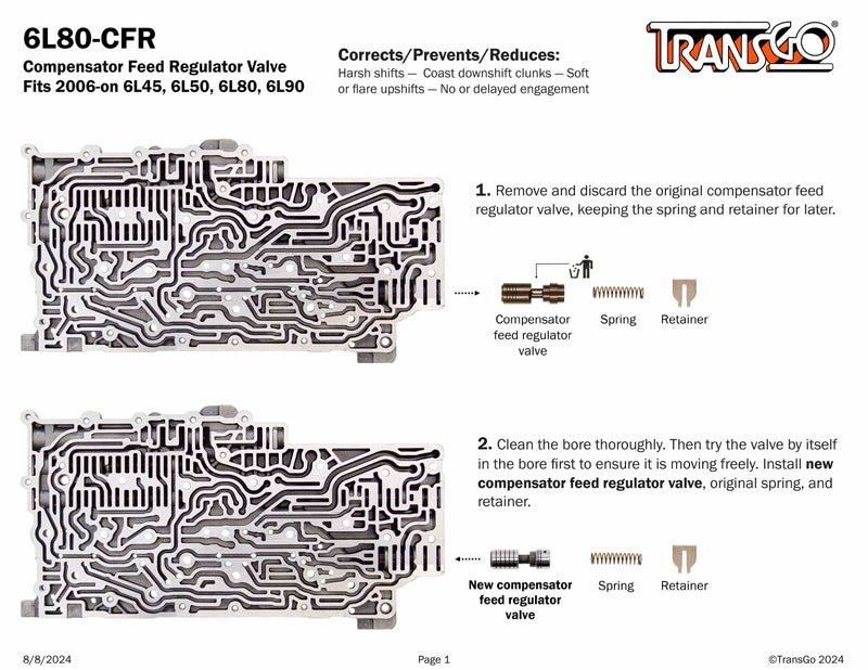 Transgo Valvula Reguladora Alimentacion Compensadora 6L45 6L50 6L80 6L90