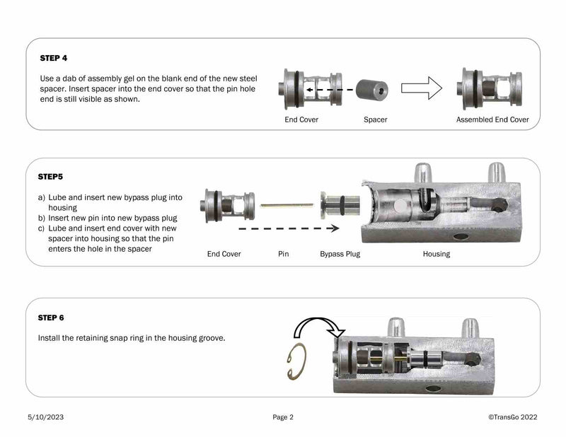 Transgo Kit eliminar Termostato Enfriador 6L80-CLR-BYPASS 6L45 6L50 6L80 6L90 8L45 8L90 Allison