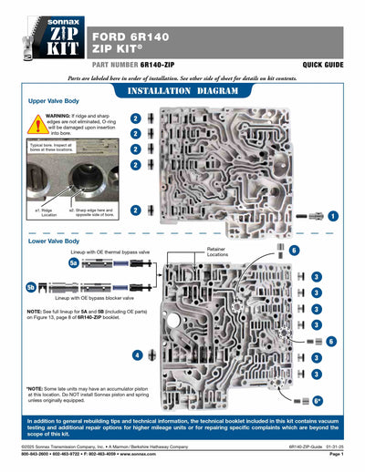 Sonnax Zip Kit 6R140