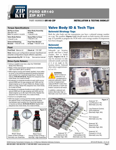 Sonnax Zip Kit 6R140