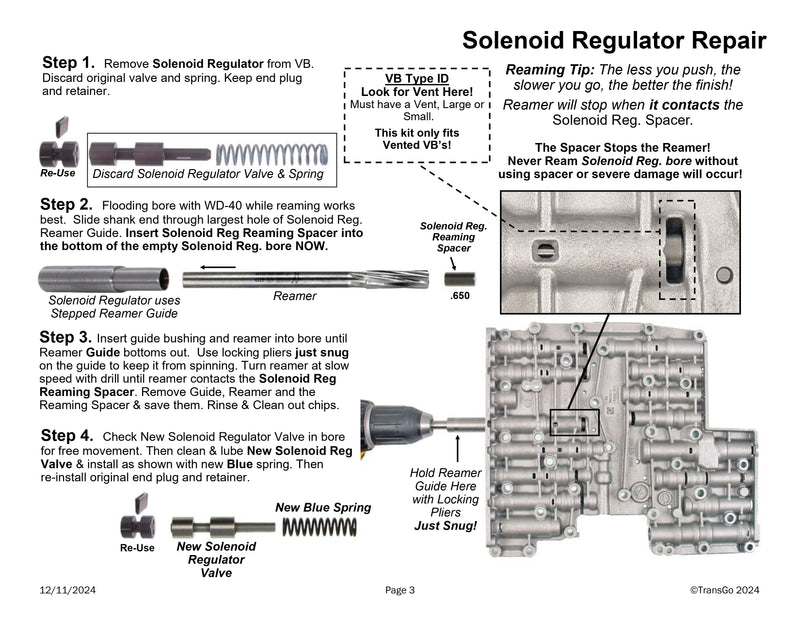 Transgo Válvulas Presión sin Rima (Gen 1/2 2006/20 6R60/75/80) (2003/UP ZF6HP19/26/32 Solo Gen1)