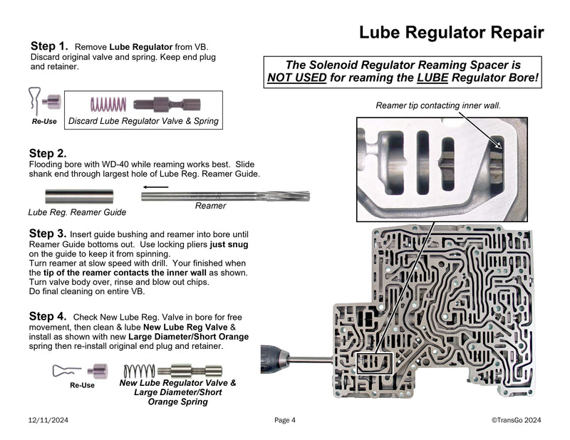 Transgo Válvulas Presión sin Rima (Gen 1/2 2006/20 6R60/75/80) (2003/UP ZF6HP19/26/32 Solo Gen1)