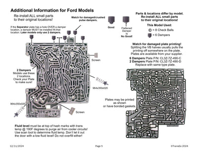 Transgo Válvulas Presión sin Rima (Gen 1/2 2006/20 6R60/75/80) (2003/UP ZF6HP19/26/32 Solo Gen1)