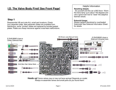 Kit Transgo Reparar Válvula Presión con Rima ( Gen 1/2 2006/20 6R60/75/80) (2003/UP ZF6HP19/26/32 Solo Gen1)