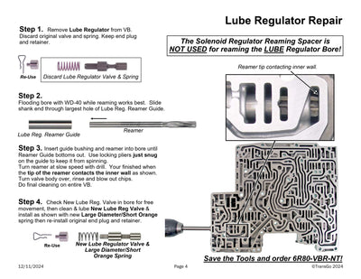Kit Transgo Reparar Válvula Presión con Rima ( Gen 1/2 2006/20 6R60/75/80) (2003/UP ZF6HP19/26/32 Solo Gen1)