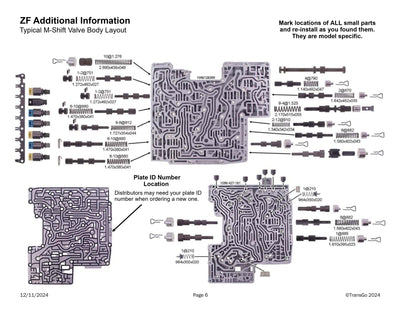 Kit Transgo Reparar Válvula Presión con Rima ( Gen 1/2 2006/20 6R60/75/80) (2003/UP ZF6HP19/26/32 Solo Gen1)