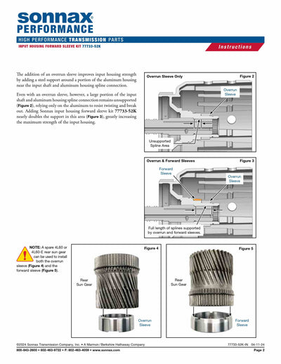 Sonnax Kit Piston Avance Reforzado 4L60E 4L65E 4L70E TH700