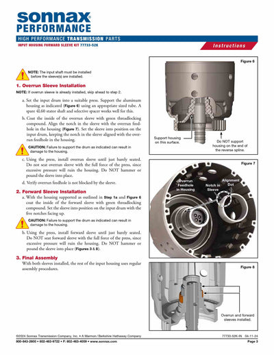 Sonnax Kit Piston Avance Reforzado 4L60E 4L65E 4L70E TH700