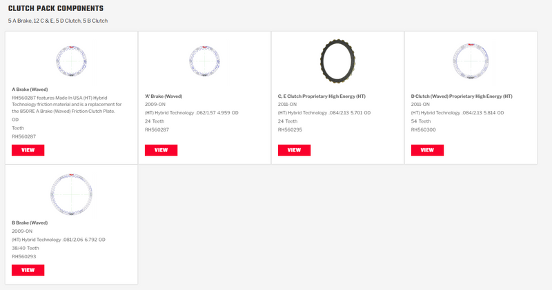 Pack Discos Pasta Raybestos 2012/UP Jeep Dodge Ram Chrysler 850RE 8HP50