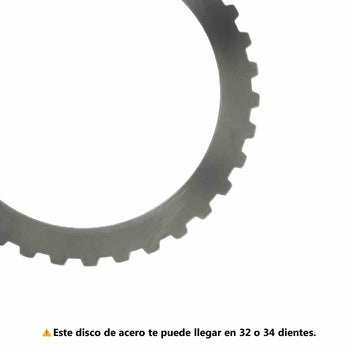 Disco Acero de Tambor Doble Directa / Intermedia .093" 32 / 34 Dientes 4.716" D.I. AXODE AX4S AX4N se Usa para Ajustes