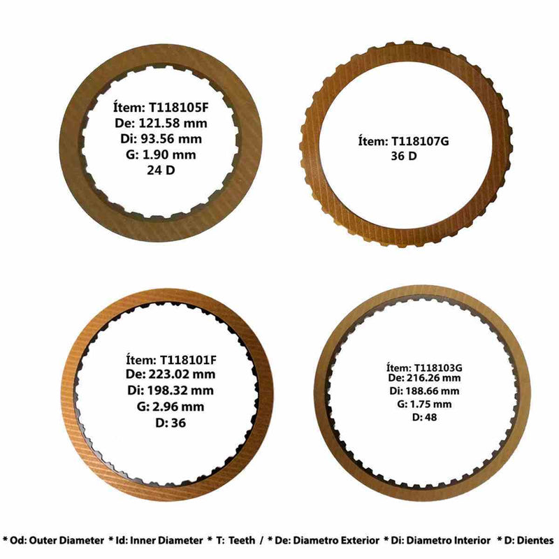 Discos Fricción 6F35 Ford Escape Fusion Edge Veinte07 México