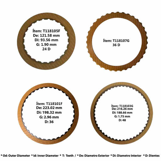 Discos Fricción 6F35 Ford Escape Fusion Edge Veinte07 México