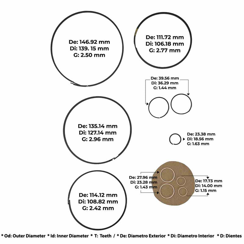 Juego de Anillos Completo Freudenberg 2010/UP JF015E