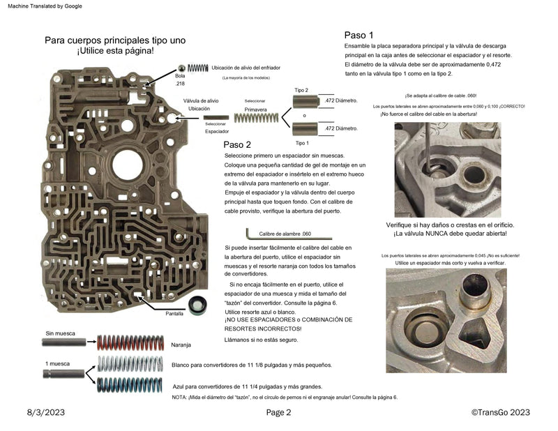Shift Kit Transgo Honda 6 Cyl 4 y 5 Cambios Corrige Codigo P0740 Sobrecalentamiento de Covertidor