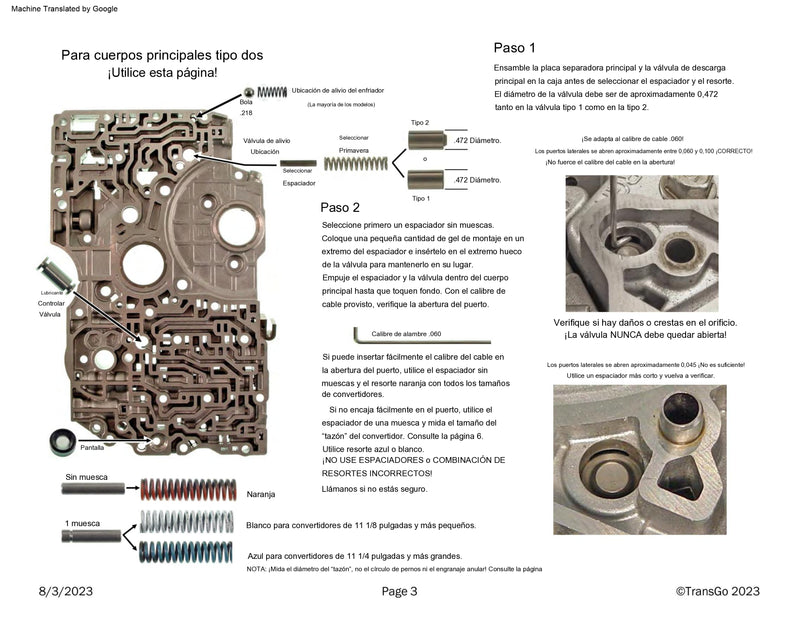Shift Kit Transgo Honda 6 Cyl 4 y 5 Cambios Corrige Codigo P0740 Sobrecalentamiento de Covertidor