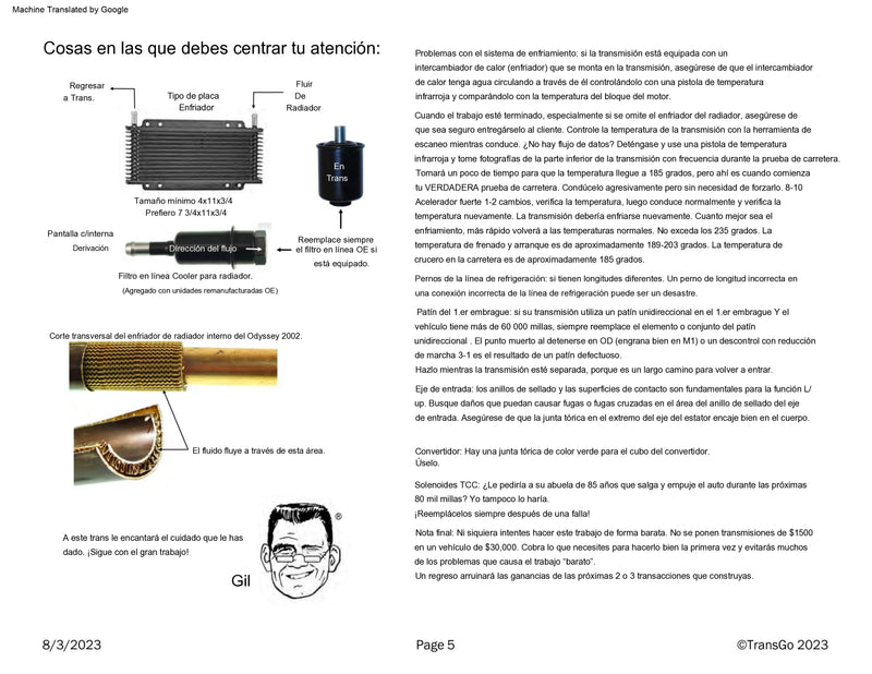 Shift Kit Transgo Honda 6 Cyl 4 y 5 Cambios Corrige Codigo P0740 Sobrecalentamiento de Covertidor