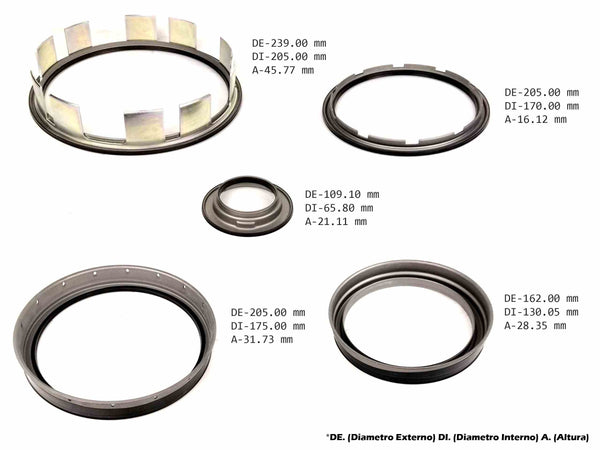 Juego de Pistones [5] 2007/12 1ra Generacion 6F50 6F55 6T70 6T75