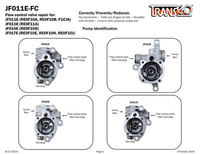 Válvula Control de Flujo Transgo JF011E JF015E JF016E JF017E F1CJA