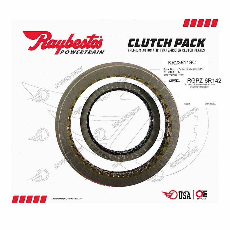 Pack Discos Pasta Raybestos GPZ 2015/19 6R140 (Usar con Aceros STMFORD20 o STMFORD20K)