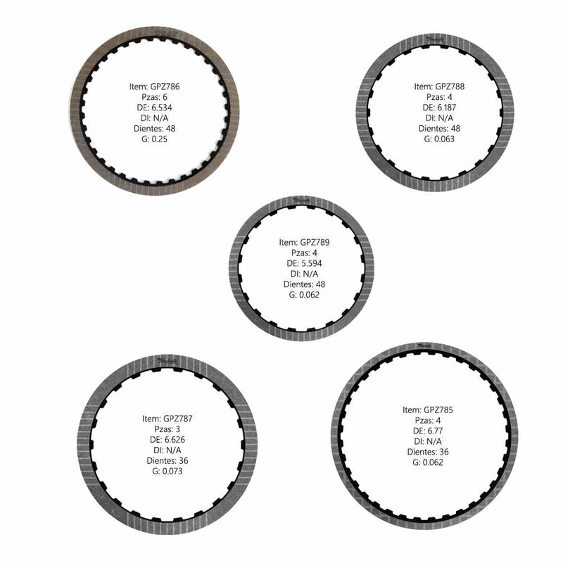 Pack Discos Pasta Raybestos GPZ 2016/UP 8L45