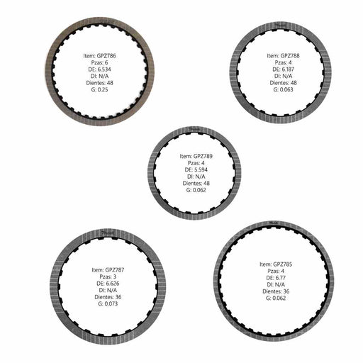 Pack Discos Pasta Raybestos GPZ 2016/UP 8L45