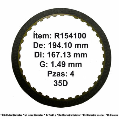 Disco Pasta Raybestos C1 35/36D .056 7.642 Ondulado [4] 8L90