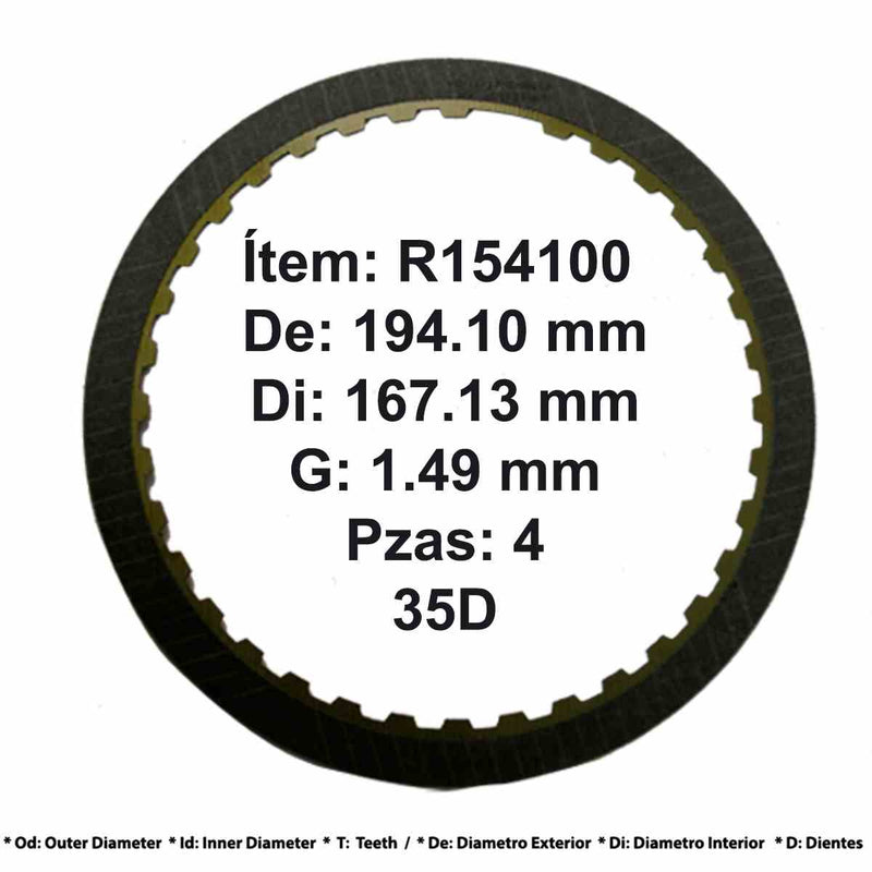 Disco Pasta Raybestos C1 35/36D .056 7.642 Ondulado [4] 8L90