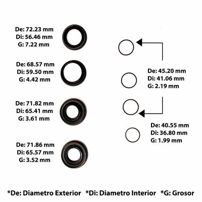 Juego de Empaques TSS Dorado sin Pistones 8F35