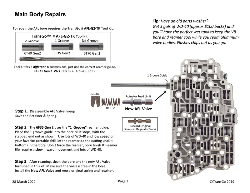 Transgo Shift Kit 2012/UP 6F35 GEN 2
