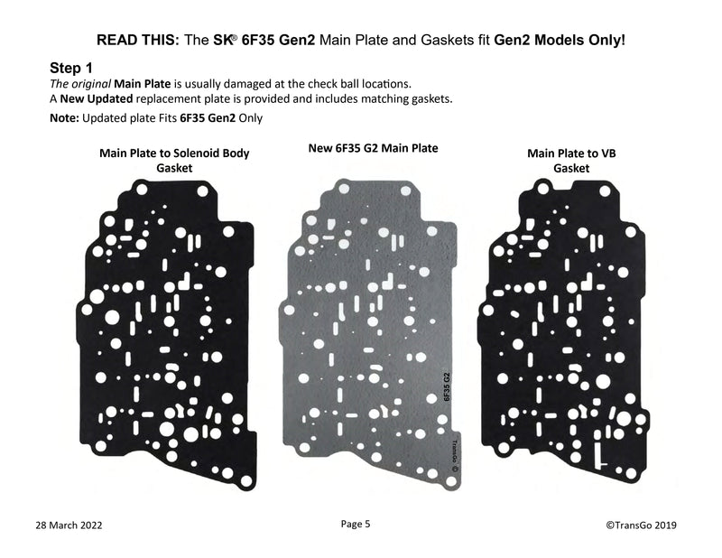 Transgo Shift Kit 2012/UP 6F35 GEN 2