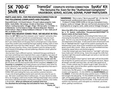 Transgo Shift Kit TH700 4L60 1982/93