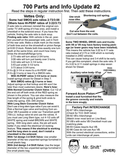 Transgo Shift Kit TH700 4L60 1982/93