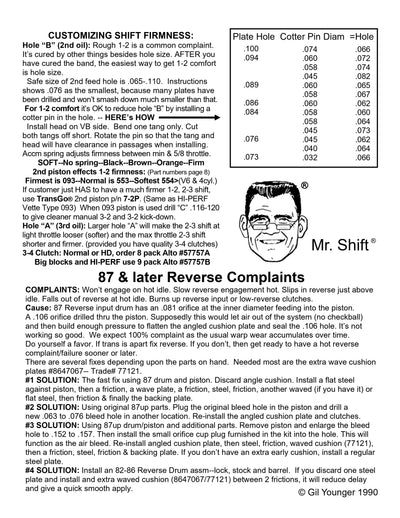 Transgo Shift Kit TH700 4L60 1982/93