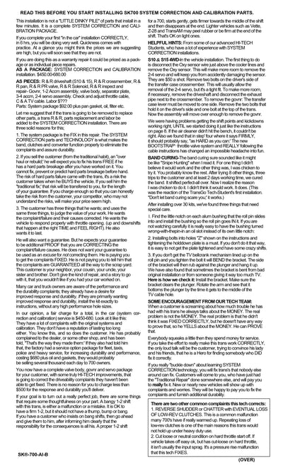 Transgo Shift Kit TH700 4L60 1982/93