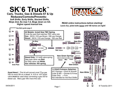 Shift Kit Transgo Gasolina / Diesel C6