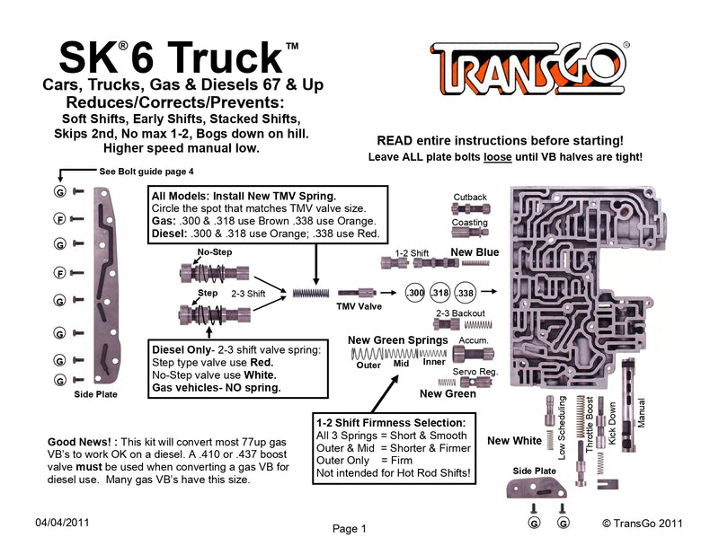 Shift Kit Transgo Gasolina / Diesel C6