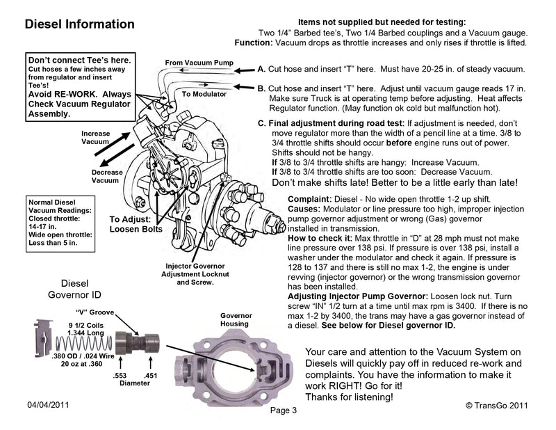 Shift Kit Transgo Gasolina / Diesel C6