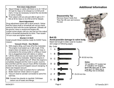 Shift Kit Transgo Gasolina / Diesel C6