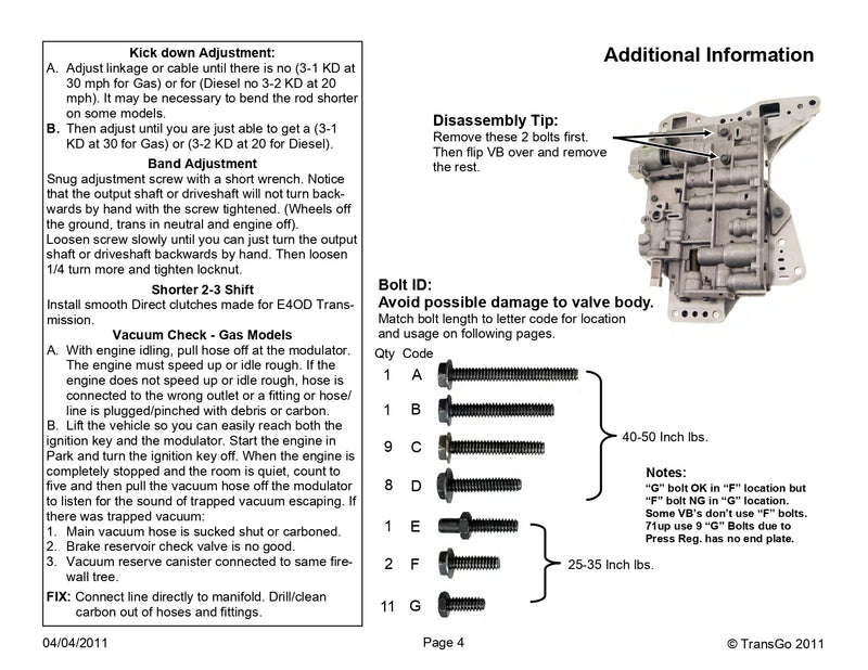 Shift Kit Transgo Gasolina / Diesel C6