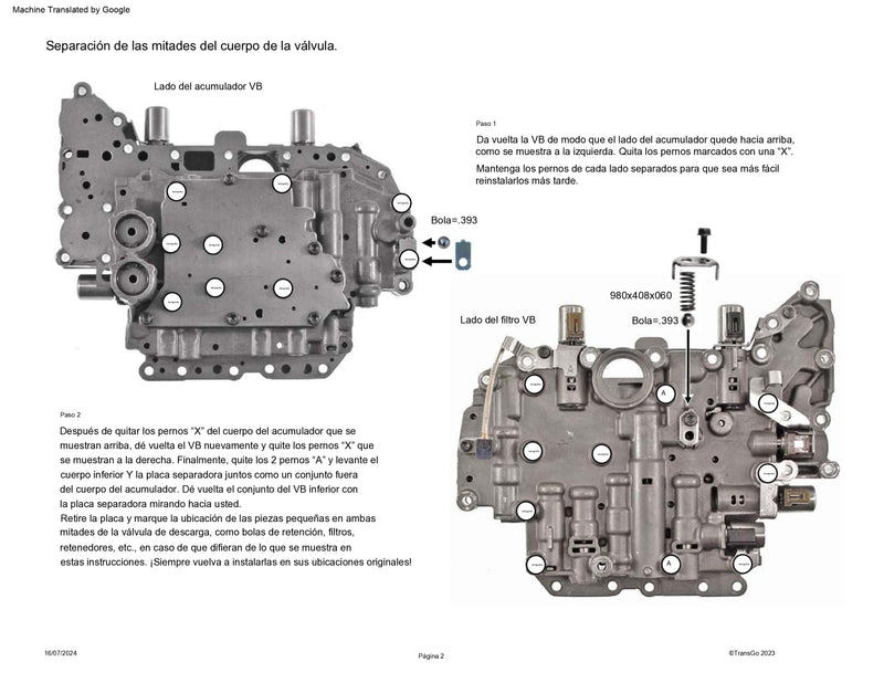 TRANSGO SHIFT KIT U140E U140F U240E U241E FACIL INSTALACION