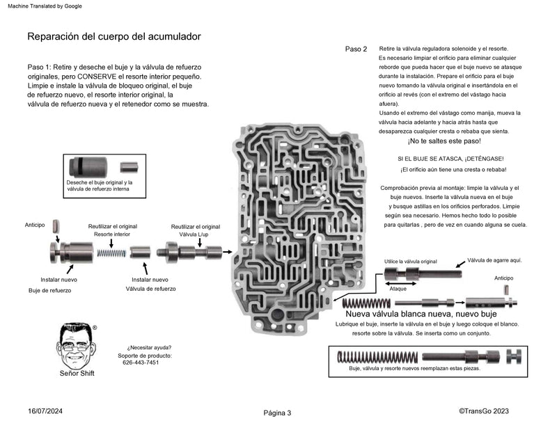 TRANSGO SHIFT KIT U140E U140F U240E U241E FACIL INSTALACION