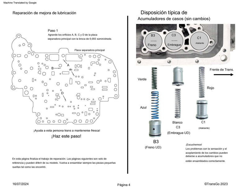 TRANSGO SHIFT KIT U140E U140F U240E U241E FACIL INSTALACION