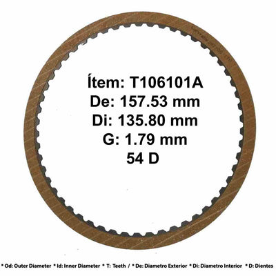 Disco Pasta TSS C1 1-2-3-4 54D .067pulg 6.184 pulg [6] TF-81SC AF21 TF-80SC AF40